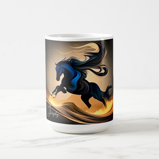 Mug L'étalon noir moderne dans le désert (Centre)