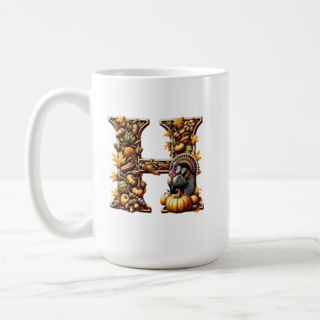 Mug Letter H Thanksgiving gift style  (Gauche)