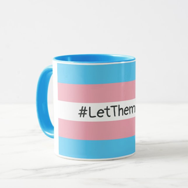 Mug #Let'ThemPlay Drapeau Transgenre Athlètes (Devant gauche)