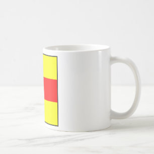 Mug lettre 2 maritime du numéro deux de drapeau de