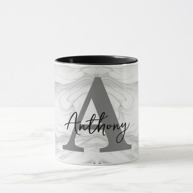 MUG LETTRE A EN MARBRE MODERNE ET CLASSIQUE (Centre)
