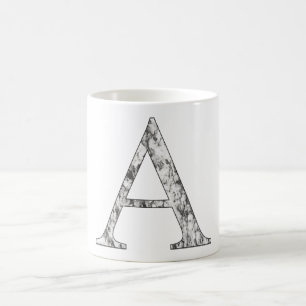 Mug Lettre A monogramme premier Marble Alpha symbole