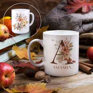Mug LETTRE AQUATIQUE Florale Rustique A