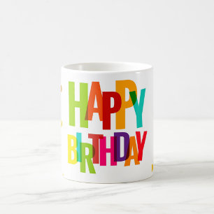Mug Lettre Arc-en-ciel Colorée & Design Festif