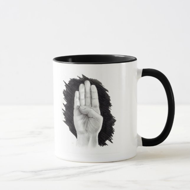 MUG LETTRE "B " DE LANGUE DES SIGNES AMÉRICAINE (Droite)