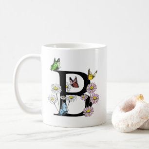 Mug LETTRE B MONOGRAPHIQUE BROUILLON D'AQUATIE Florale