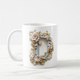 Mug Lettre Baroque 'D' pour une Princesse du Café