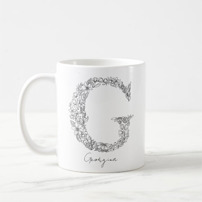 Mug LETTRE BLANCHE MOYENNE MOYENNE BLANCHE BOtanique M (Gauche)