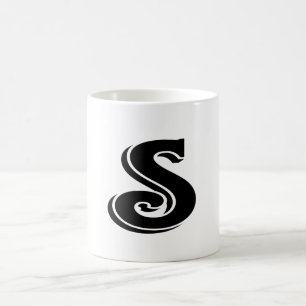 Mug LETTRE BLANCHE NOIR S MONogramme