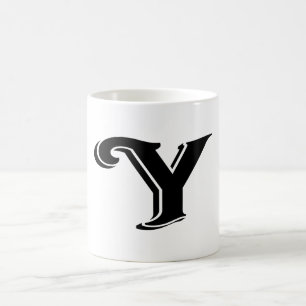 Mug LETTRE BLANCHE NOIRE Y MONogramme