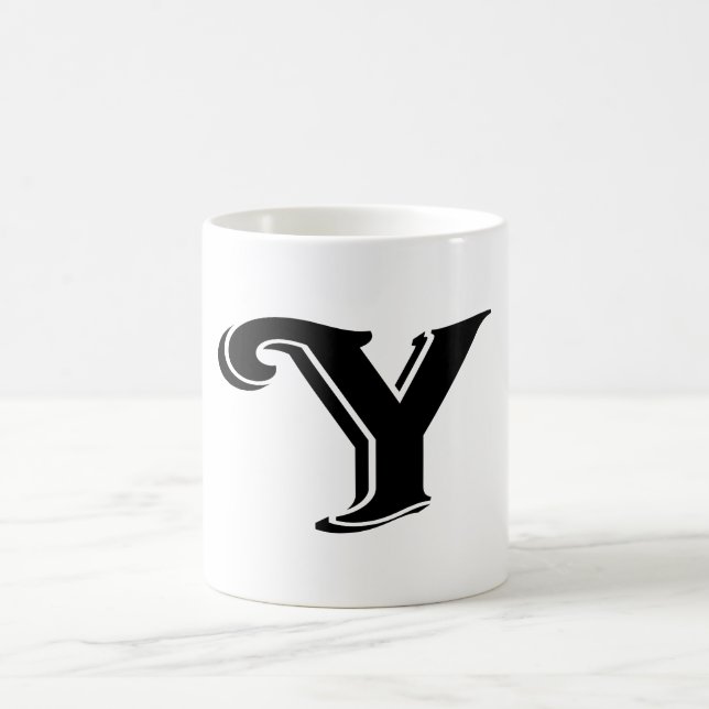 Mug LETTRE BLANCHE NOIRE Y MONogramme (Centre)