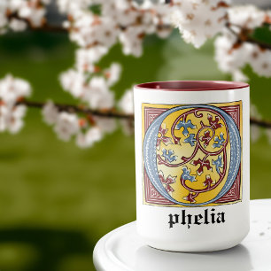 MUG LETTRE BLEUE ET ROUGE MÉDIATIQUE O ÉCLAIRÉE