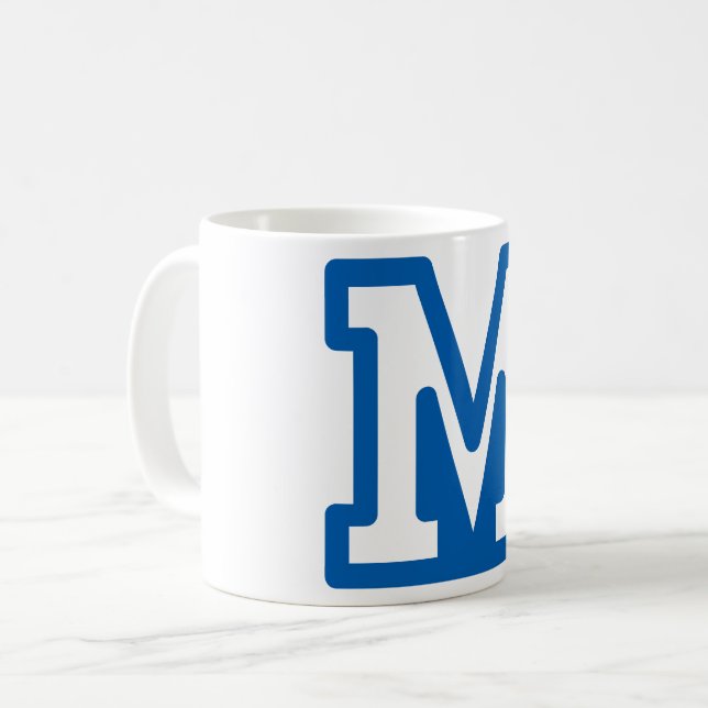 MUG LETTRE BLEUE VARIABLE M MONO (Devant gauche)
