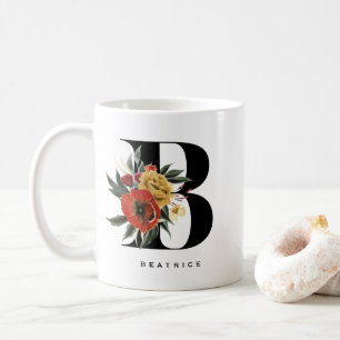 Mug LETTRE BOtanique ANÉMONE AQUATIQUE B MONogramme
