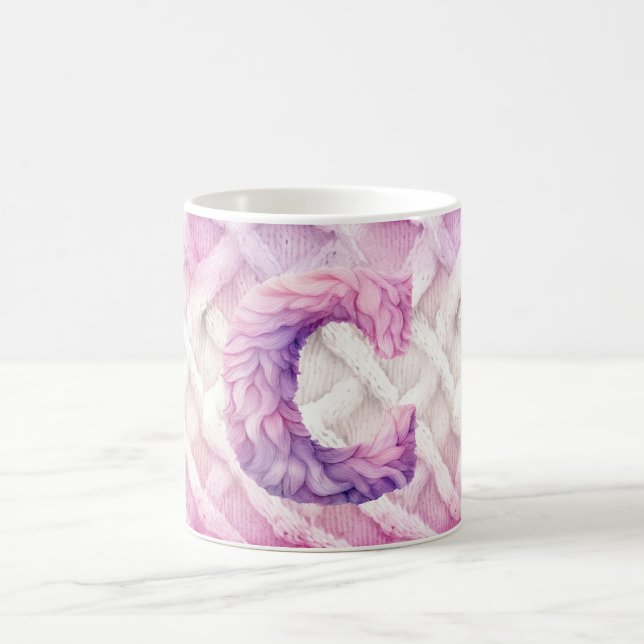 Mug LETTRE CHAUDE ROSE blanche pourpre C (Centre)