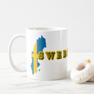 Mug LETTRE D'ART suédois moderne Carte Drapeau Souveni