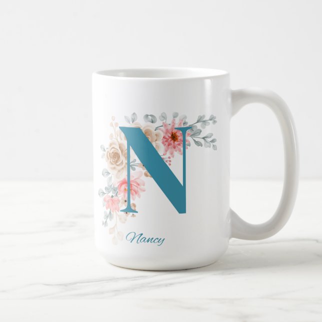 Mug LETTRE DE BOUGIE DE Café PERSONNALISÉE N (Droite)