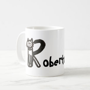 Mug - Lettre de chat R avec nom