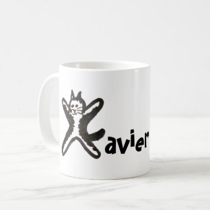 Mug - Lettre de chat X avec nom 