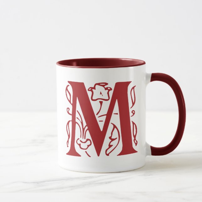 Mug Lettre de fantaisie M (Droite)