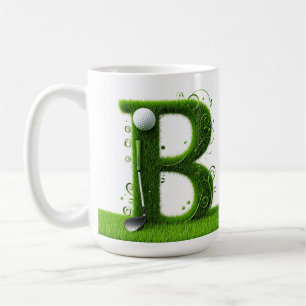 Mug ⛳ Lettre de golf B Monogramme Cadeau moderne éléga