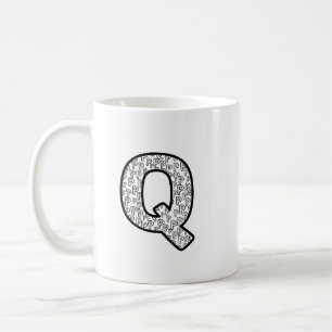 Mug Lettre de monogramme royal Q - Art de luxe minimal