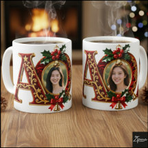 Lettre de Noël en velours rouge luxueux et or A