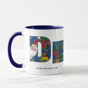 MUG LETTRE DE NOËL / PÈRE NOËL ROUGE RIBBON MONOGRAM