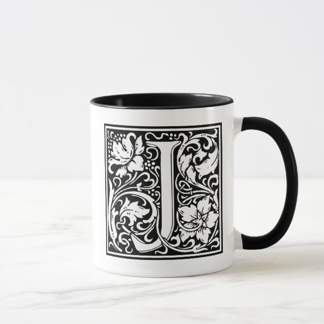 Mug Lettre décorative "J" initiale (Droite)