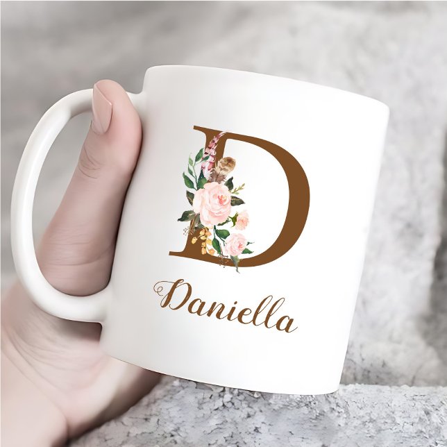 Mug LETTRE D'ENFANT Florale Personnalisée (Créateur téléchargé)