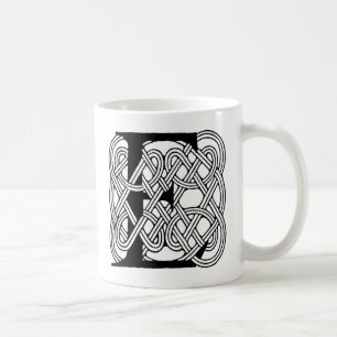 Mug Lettre E Noeud Celtique Monogramme Vintage