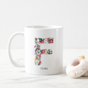 Mug Lettre F LETTRE FLEURIE Whimsical Monogramme I M