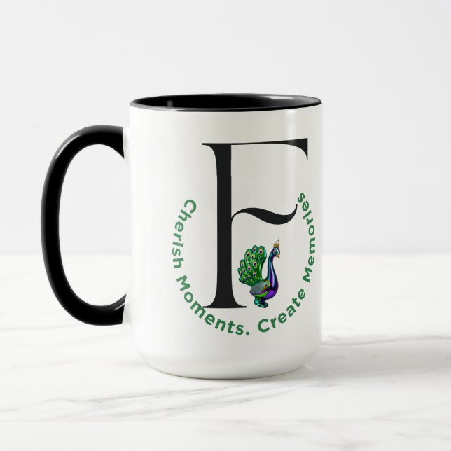 Mug Lettre F Peacock Cherish Moments Créer des souveni (Gauche)