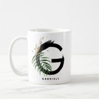 Lettre feuille de palme tropicale G Monogramme per