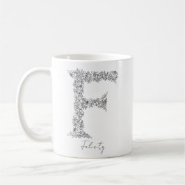MUG LETTRE FLEURIE BLANCHE FLEUVE F