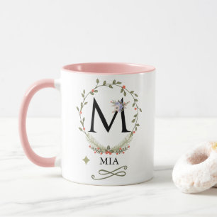 MUG LETTRE FLORALE MORTE M MOYEN BOURSE