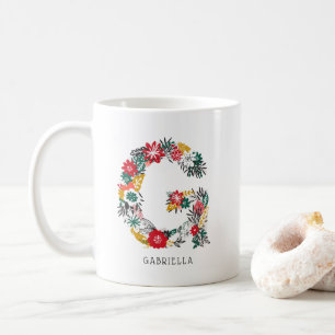 Mug Lettre G LETTRE FLEURIE Whimsical Monogramme I M