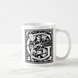 Mug Lettre G Monogramme médiéval Art Nouveau