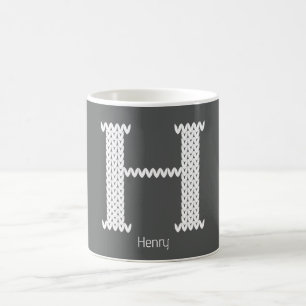 Mug Lettre H de l'alphabet tricoté cosy