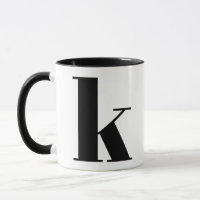 Lettre initiale de Monogramme moderne k noir et bl