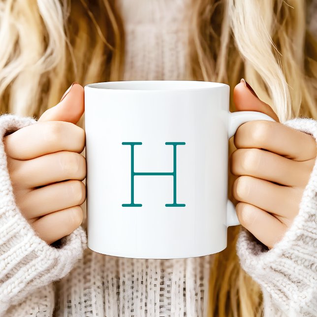 Mug Lettre initiale de monogramme rétro machine à écri (Créateur téléchargé)