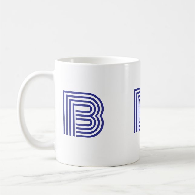 Mug Lettre initiale de monogramme simple minimal moder (Gauche)