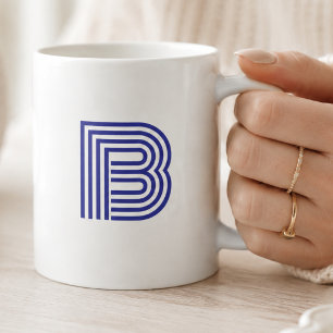 Mug Lettre initiale de monogramme simple minimal moder