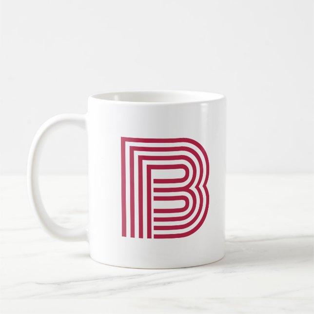 Mug Lettre Initiale Monogramme Moderne Élégante (Gauche)