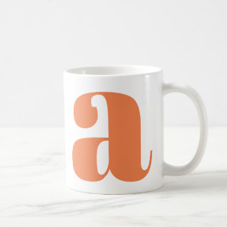 Mug Lettre initiale Monogramme moderne en orange