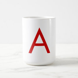 Mug Lettre initiale Monogramme rouge blanc moderne cla