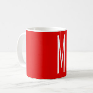Mug Lettre initiale Monogramme Style moderne Rouge Bla