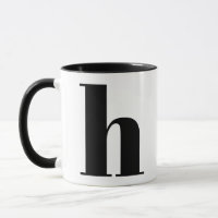 LETTRE INITIALE MOYENNE H NOIR ET BLANC