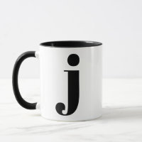 LETTRE INITIALE MOYENNE J NOIR ET BLANC
