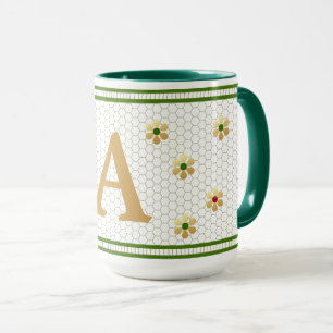 Mug Lettre initiale personnalisée Chic Gold Daisy Ho